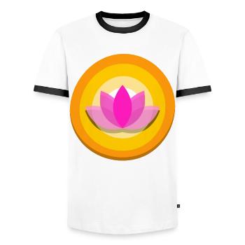Qigong Qi Gong Tai Chi Chigong - Männer Kontrast-T-Shirt - Weiß/Schwarz - Vorne - AI Model Female 172 light (172cm) & AI Model Male 178 dark (178cm)