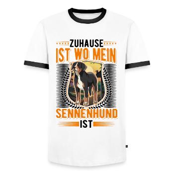 Großer Schweizer Sennenhund Personal - Männer Kontrast-T-Shirt - Weiß/Schwarz - Vorne - AI Model Female 172 light (172cm) & AI Model Male 178 dark (178cm)