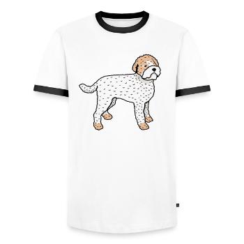 Lagotto Romagnolo Spruch Witz Hund Hunde - Männer Kontrast-T-Shirt - Weiß/Schwarz - Vorne - AI Model Female 172 light (172cm) & AI Model Male 178 dark (178cm)