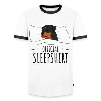 Rottweiler - T-shirt contrasté Homme - blanc/noir - Devant - AI Model Female 172 light (172cm) & AI Model Male 178 dark (178cm)