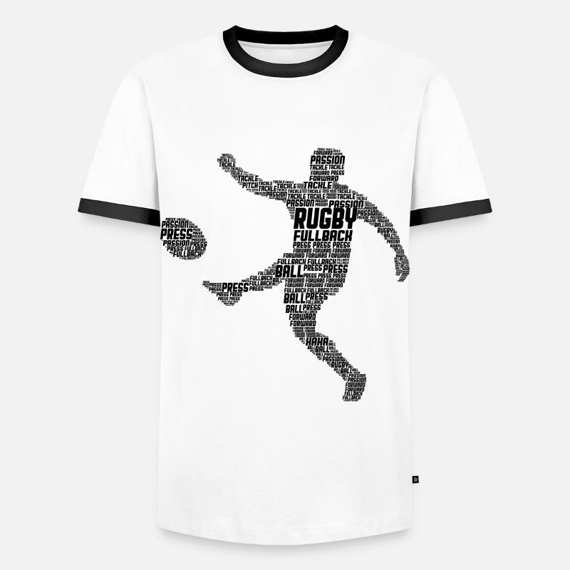 Rugby - Männer Kontrast-T-Shirt - Weiß/Schwarz