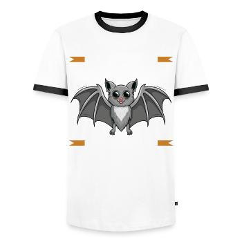 Fledermaus - Männer Kontrast-T-Shirt - Weiß/Schwarz - Vorne - AI Model Female 172 light (172cm) & AI Model Male 178 dark (178cm)