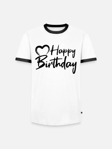 Happy Birthday - Men's Ringer Shirt - white/black