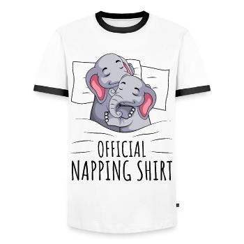 Elefant - Männer Kontrast-T-Shirt - Weiß/Schwarz - Vorne - AI Model Female 172 light (172cm) & AI Model Male 178 dark (178cm)