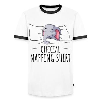 Elefant - Männer Kontrast-T-Shirt - Weiß/Schwarz - Vorne - AI Model Female 172 light (172cm) & AI Model Male 178 dark (178cm)