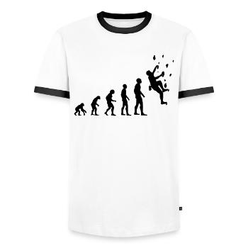 Climber Evolution Salle d’escalade - T-shirt contrasté Homme - blanc/noir - Devant - AI Model Female 172 light (172cm) & AI Model Male 178 dark (178cm)