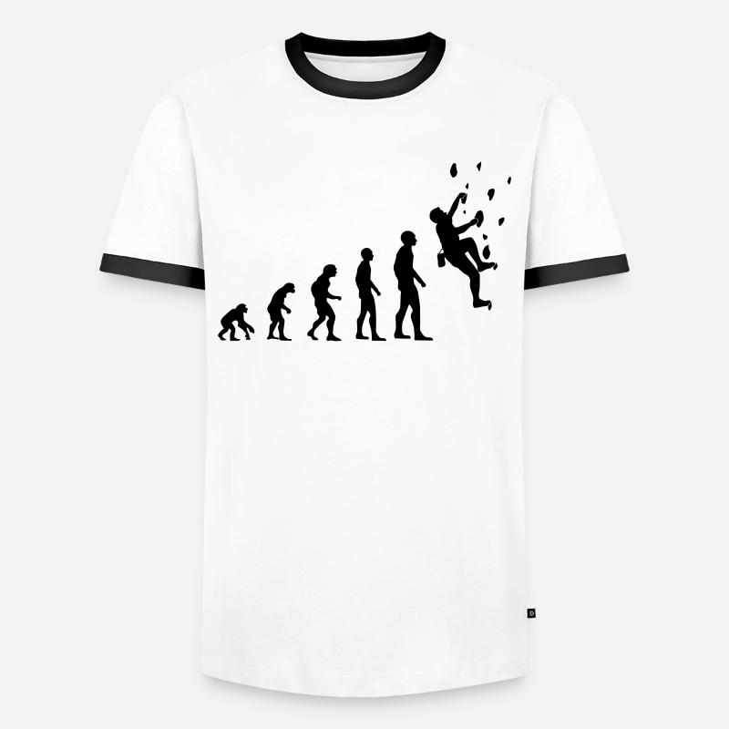 Kletterer Evolution Kletterwand Kletterhalle - Männer Kontrast-T-Shirt - Weiß/Schwarz