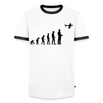 Modèle d’avion Modéliste Modèle RC Avion Drôle Cadeau - T-shirt contrasté Homme - blanc/noir - Devant - AI Model Female 172 light (172cm) & AI Model Male 178 dark (178cm)