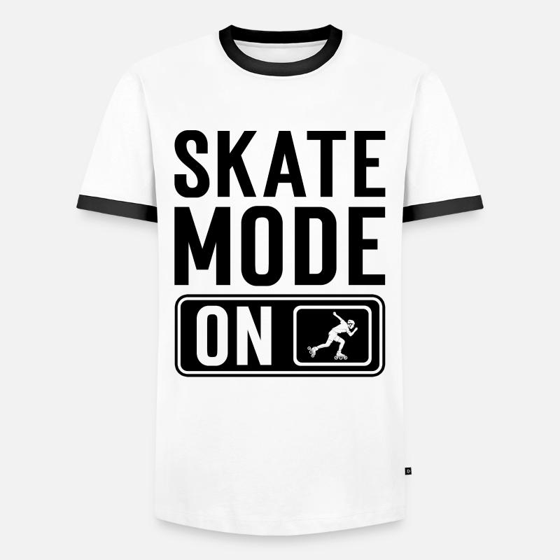 Rollerskating - Männer Kontrast-T-Shirt - Weiß/Schwarz