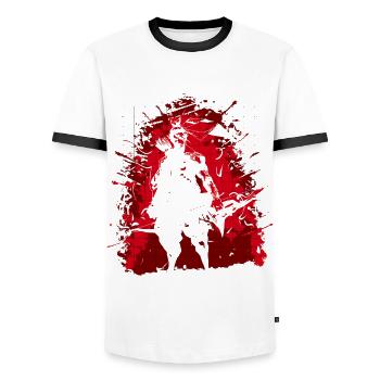 Archery - Men's Ringer Shirt - white/black - Front - AI Model Female 172 light (172cm) & AI Model Male 178 dark (178cm)