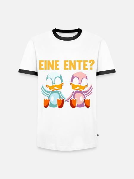 Ente Enten - Männer Kontrast-T-Shirt - Weiß/Schwarz