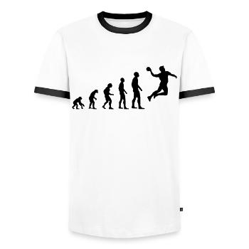 Handball Sport Handball Player Evolution Cadeau - T-shirt contrasté Homme - blanc/noir - Devant - AI Model Female 172 light (172cm) & AI Model Male 178 dark (178cm)