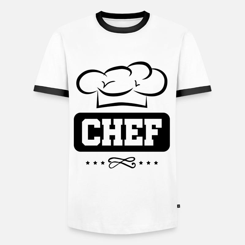 chef koch - Männer Kontrast-T-Shirt - Weiß/Schwarz