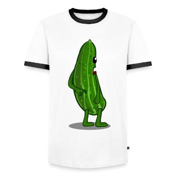 Reingeschaut Gurke Reingeguckt - Männer Kontrast-T-Shirt - Weiß/Schwarz - Vorne - AI Model Female 172 light (172cm) & AI Model Male 178 dark (178cm)