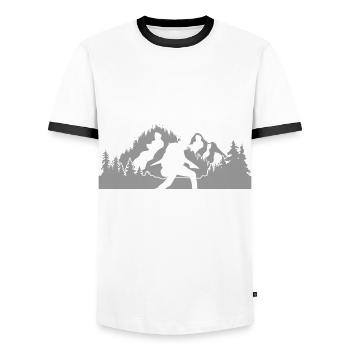 Rhön Wandern und Rhöner Berge - Männer Kontrast-T-Shirt - Weiß/Schwarz - Vorne - AI Model Female 172 light (172cm) & AI Model Male 178 dark (178cm)