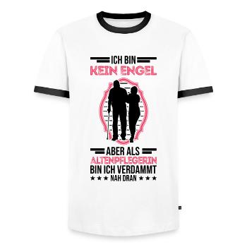Altenpflege Engel Altenpflegerin Altenheim - Männer Kontrast-T-Shirt - Weiß/Schwarz - Vorne - AI Model Female 172 light (172cm) & AI Model Male 178 dark (178cm)