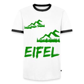 Eifel Eifeler Ich muss gar nix Eifler - Männer Kontrast-T-Shirt - Weiß/Schwarz - Vorne - AI Model Female 172 light (172cm) & AI Model Male 178 dark (178cm)