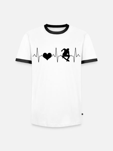 Skating Skating Heartbeat - Men's Ringer Shirt - white/black