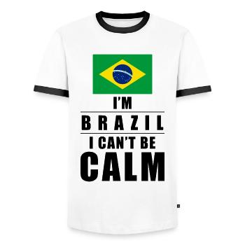 Brasilianer Spruch - Männer Kontrast-T-Shirt - Weiß/Schwarz - Vorne - AI Model Female 172 light (172cm) & AI Model Male 178 dark (178cm)