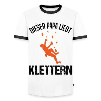 Kletterer Papa Spruch Kletterwand Geschenk - Männer Kontrast-T-Shirt - Weiß/Schwarz - Vorne - AI Model Female 172 light (172cm) & AI Model Male 178 dark (178cm)
