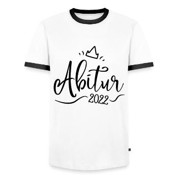 Abi 2022 - Abitur - Schulabschluss 2022 - Krone - Männer Kontrast-T-Shirt - Weiß/Schwarz - Vorne - AI Model Female 172 light (172cm) & AI Model Male 178 dark (178cm)