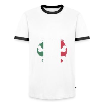 Proud Mexican Mexican Flag Mexican - Men's Ringer Shirt - white/black - Front - AI Model Female 172 light (172cm) & AI Model Male 178 dark (178cm)
