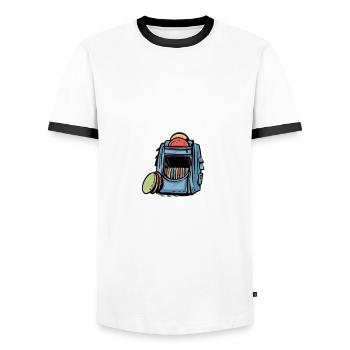 Disc Golf Lustiger Discgolf Spruch Discgolfer - Männer Kontrast-T-Shirt - Weiß/Schwarz - Vorne - AI Model Female 172 light (172cm) & AI Model Male 178 dark (178cm)