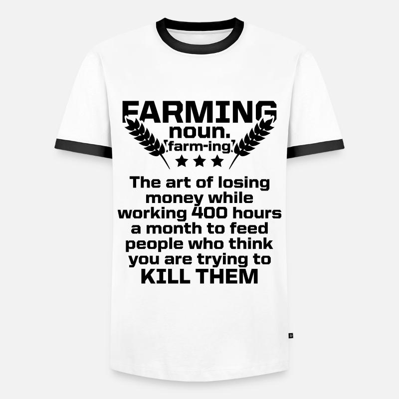 farming farmer - Men's Ringer Shirt - white/black