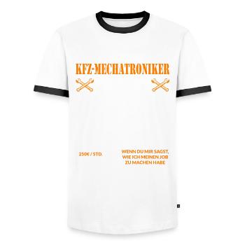 Kfz Mechatroniker Spruch Kfz Mechaniker - Männer Kontrast-T-Shirt - Weiß/Schwarz - Vorne - AI Model Female 172 light (172cm) & AI Model Male 178 dark (178cm)