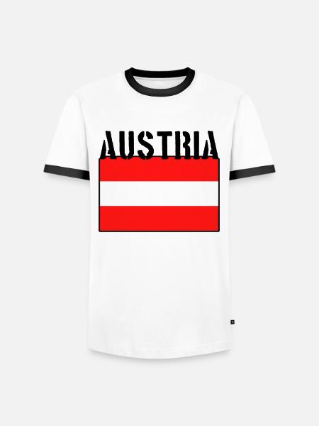 Austria Flag - Men's Ringer Shirt - white/black