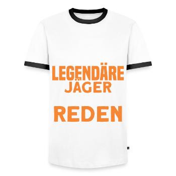 Jäger Jagd Jagen Geschenk - Männer Kontrast-T-Shirt - Weiß/Schwarz - Vorne - AI Model Female 172 light (172cm) & AI Model Male 178 dark (178cm)