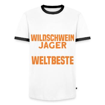 Jäger Jagd Jagen Geschenk - Männer Kontrast-T-Shirt - Weiß/Schwarz - Vorne - AI Model Female 172 light (172cm) & AI Model Male 178 dark (178cm)