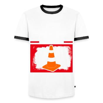 Straßenwärter Witz Straßenmeisterei - Männer Kontrast-T-Shirt - Weiß/Schwarz - Vorne - AI Model Female 172 light (172cm) & AI Model Male 178 dark (178cm)