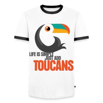 Tukan Toucan's cute toucans - Men's Ringer Shirt - white/black - Front - AI Model Female 172 light (172cm) & AI Model Male 178 dark (178cm)