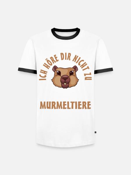 Murmeltier - Männer Kontrast-T-Shirt - Weiß/Schwarz