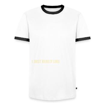 Honey Badger I like Badger's Honey Badger - Men's Ringer Shirt - white/black - Front - AI Model Female 172 light (172cm) & AI Model Male 178 dark (178cm)