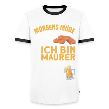 Maurer Geschenk - Männer Kontrast-T-Shirt - Weiß/Schwarz - Vorne - AI Model Female 172 light (172cm) & AI Model Male 178 dark (178cm)
