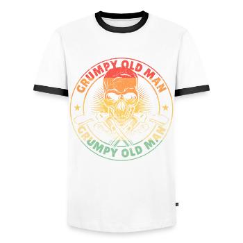 Opa Rentner Grumpy Old Man Mürrisch Großvater - Männer Kontrast-T-Shirt - Weiß/Schwarz - Vorne - AI Model Female 172 light (172cm) & AI Model Male 178 dark (178cm)