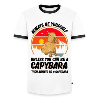 Soyez toujours vous-même Sauf si vous pouvez être un Capybara - T-shirt contrasté Homme - blanc/noir - Devant - AI Model Female 172 light (172cm) & AI Model Male 178 dark (178cm)