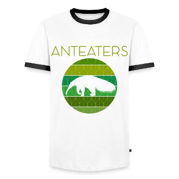Let’s Talk About Anteaters Animal Lover product - Men's Ringer Shirt - white/black - Front - AI Model Female 172 light (172cm) & AI Model Male 178 dark (178cm)