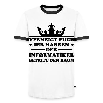 Informatiker Lustig Spruch Programmierer Geschenk - Männer Kontrast-T-Shirt - Weiß/Schwarz - Vorne - AI Model Female 172 light (172cm) & AI Model Male 178 dark (178cm)