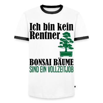 Rentner Ruhestand Bonsai Baum Spruch Geschenk - Männer Kontrast-T-Shirt - Weiß/Schwarz - Vorne - AI Model Female 172 light (172cm) & AI Model Male 178 dark (178cm)