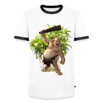 Troll - Männer Kontrast-T-Shirt - Weiß/Schwarz - Vorne - AI Model Female 172 light (172cm) & AI Model Male 178 dark (178cm)