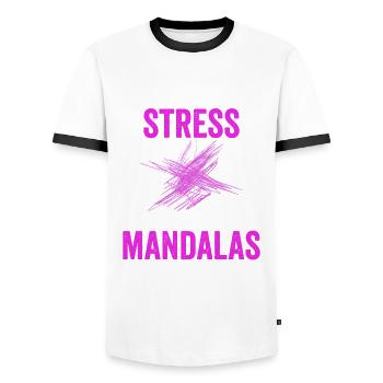 Mandala Spruch Um Stress Abzubauen Male Ich - Männer Kontrast-T-Shirt - Weiß/Schwarz - Vorne - AI Model Female 172 light (172cm) & AI Model Male 178 dark (178cm)