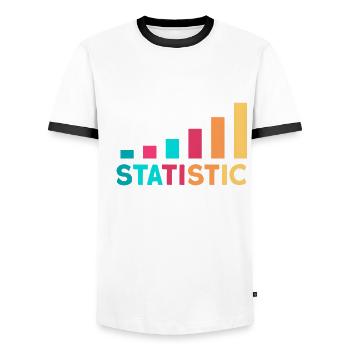 Analyste statistique Statisticien Gift - T-shirt contrasté Homme - blanc/noir - Devant - AI Model Female 172 light (172cm) & AI Model Male 178 dark (178cm)