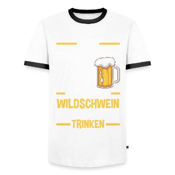 Jäger Wildschweinjagd Bier Jagd - Männer Kontrast-T-Shirt - Weiß/Schwarz - Vorne - AI Model Female 172 light (172cm) & AI Model Male 178 dark (178cm)