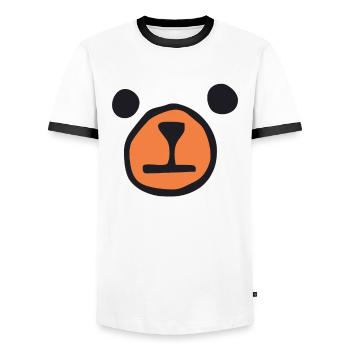 Visage d’ours - Ours - T-shirt contrasté Homme - blanc/noir - Devant - AI Model Female 172 light (172cm) & AI Model Male 178 dark (178cm)