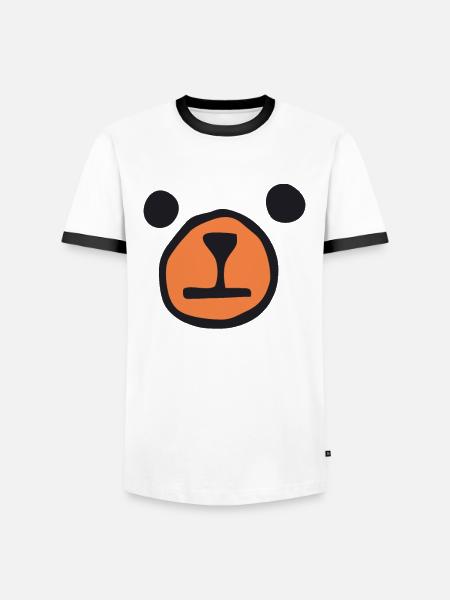 Bear Face - Bear - Men's Ringer Shirt - white/black