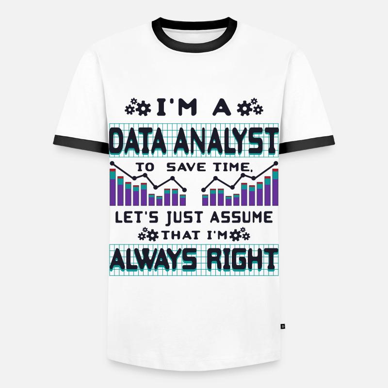 Datenanalyst - Männer Kontrast-T-Shirt - Weiß/Schwarz