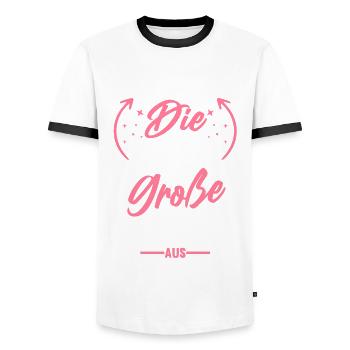 So sieht die beste große Schwester der Welt aus - Männer Kontrast-T-Shirt - Weiß/Schwarz - Vorne - AI Model Female 172 light (172cm) & AI Model Male 178 dark (178cm)